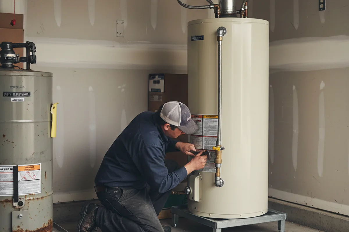 Water heater and shutoff valve replacement in Premium