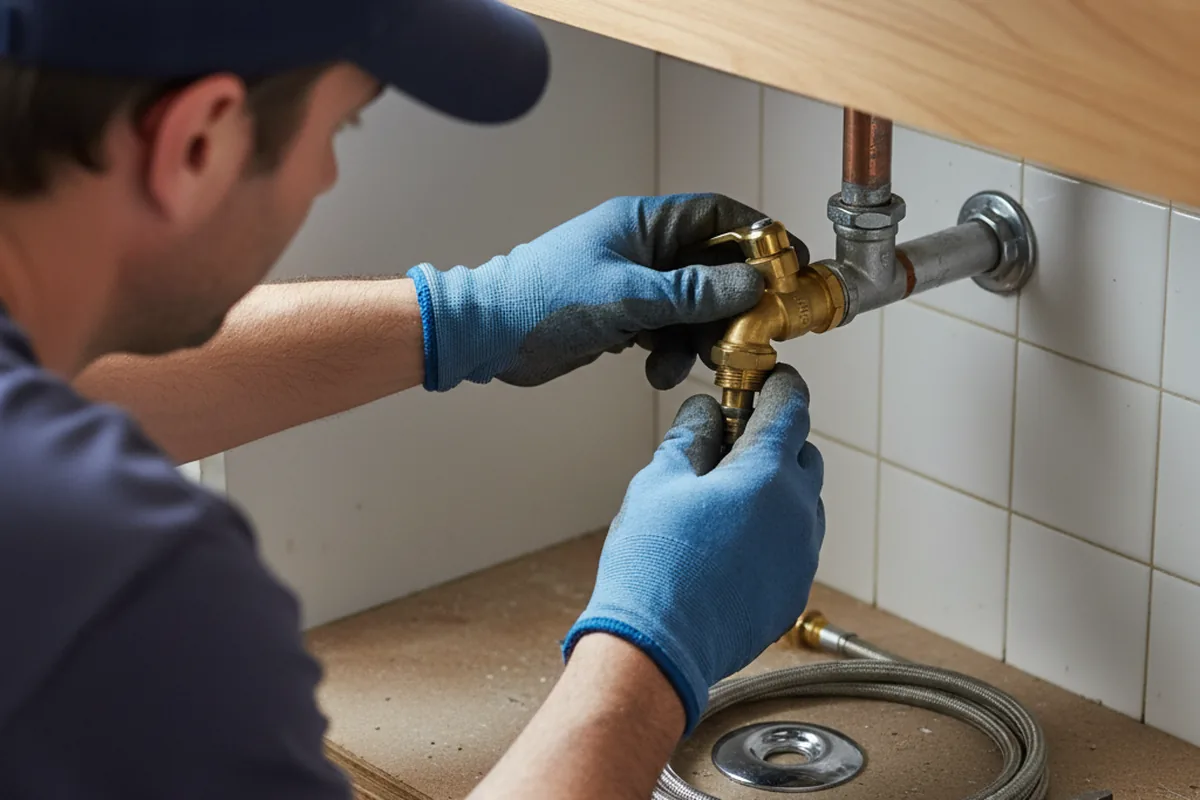 Shutoff valve and fitting work during Burst Pipe Repair in Premium